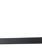 Dolce & Gabbana Black Leather Silver Metal Buckle Men Belt