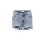 Only Light Blue Cotton Shorts