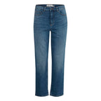 ICHI Blue Cotton Mom Jeans