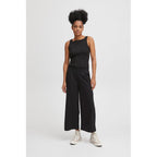 ICHI Black Recycled Polyester Flared Pants