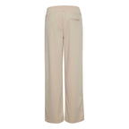 ICHI Beige Recycled Polyurethane Casual Pants