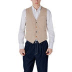 Gianni Lupo Beige Cotton Waistcoat