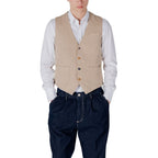 Gianni Lupo Beige Cotton Waistcoat