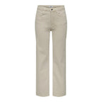Only Beige Cotton Relaxed Fit Jeans