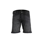 Jack Jones Black Cotton Bermuda Shorts