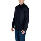 Armani Exchange Blue Lyocell Shirt