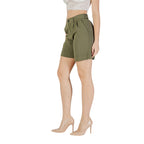 Only Green Viscose Bermuda Shorts