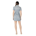 Morgan De Toi Blue Cotton Midi Dress