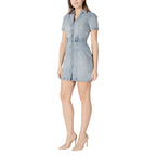 Morgan De Toi Blue Cotton Midi Dress