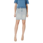 Morgan De Toi Blue Cotton Mini Skirt