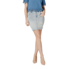 Morgan De Toi Blue Cotton Mini Skirt