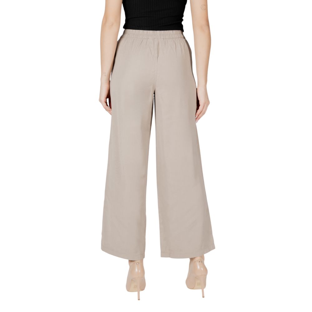 Only Beige Viscose Casual Pants