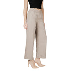 Only Beige Viscose Casual Pants