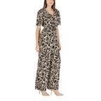 ICHI Beige Viscose Jumpsuit