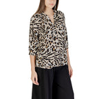 ICHI Beige Viscose Blouse