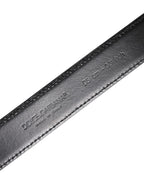 Dolce & Gabbana Black Calf Leather Silver Metal Buckle Belt