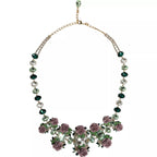 Dolce & Gabbana Gold Brass Link Chain Rose Petal Crystal Necklace