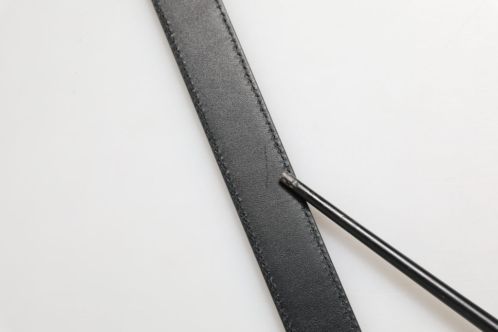 Dolce & Gabbana Black Textured Leather Silver Metal Buckle Men Belt