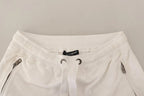 Dolce & Gabbana White Cotton Logo Patch Sweatpants Jogging Pants