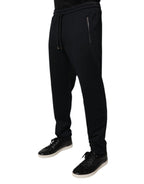 Dolce & Gabbana Blue Cotton Jogger Jogging Men Trouser Pants