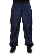 Dolce & Gabbana Blue Nylon Straight Jogger Sweatpants Pants