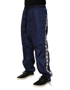 Dolce & Gabbana Blue Nylon Straight Jogger Sweatpants Pants