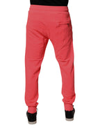 Dolce & Gabbana Neon Red Cotton Jogger Men Sweatpants Pants