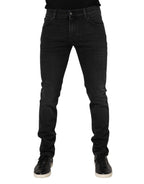 Dolce & Gabbana Black Cotton Skinny Men Denim Trouser Jeans