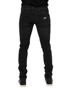 Dolce & Gabbana Black Cotton Skinny Men Denim Trouser Jeans