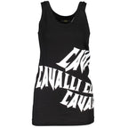Cavalli Class Black Cotton Tank Top