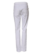 Dolce & Gabbana White Floral Sequined Embroid GIRLY Denim Jeans