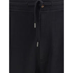 Brunello Cucinelli Black Cotton Joggers (Workout Pants)
