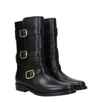 Celine Black Leather Flat Boots