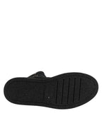 Dolce & Gabbana Black Alpaca Wool Suede Mid Calf Boots Shoes