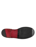 Dolce & Gabbana Brown Leather Logo Slip On Men Dress Shoes