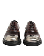 Dolce & Gabbana Brown Leather Lace Up Dress Men Oxford Shoes