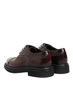 Dolce & Gabbana Brown Leather Lace Up Dress Men Oxford Shoes