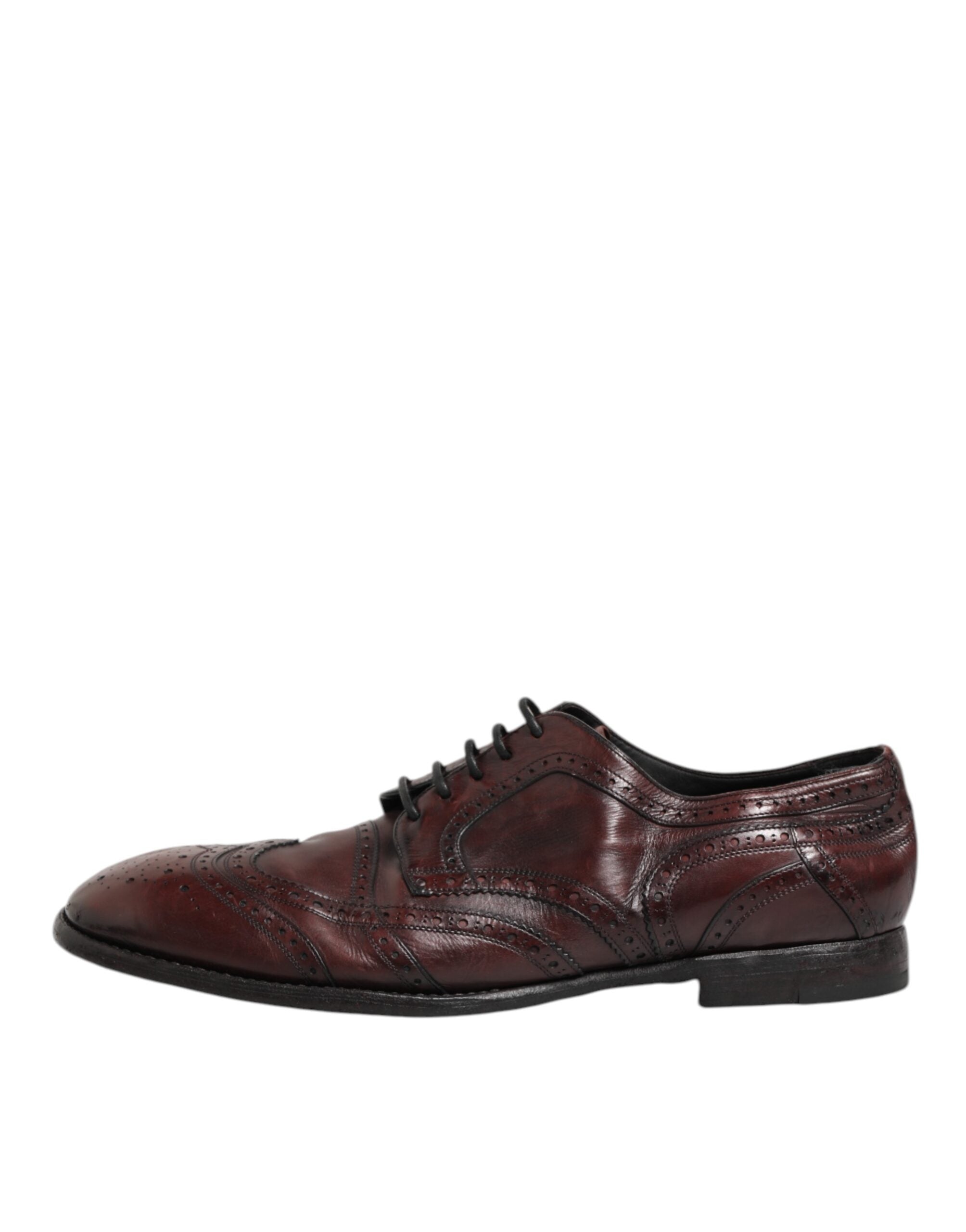 Dolce & Gabbana Bordeaux Leather Lace Up Dress Derby Shoes