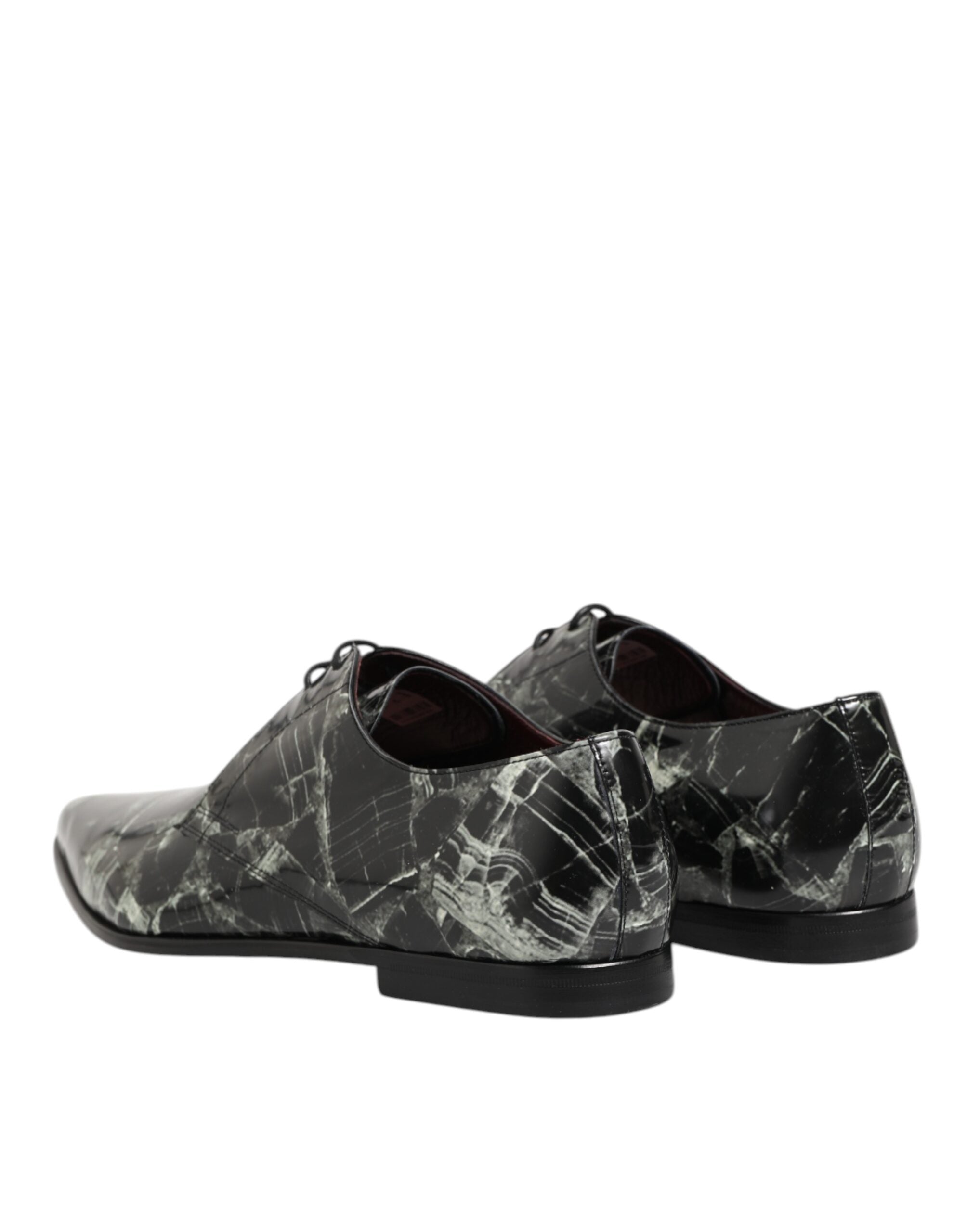 Dolce & Gabbana Marbled Pattern Dress Lace Up Derby Shoes