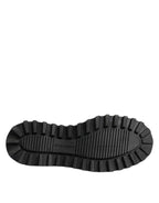 Dolce & Gabbana Black Leather Lace Up Derby Men Dress Shoes