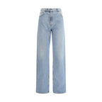 Valentino Light Blue Cotton High-Waisted Jean