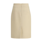 Valentino Cream Fleece Wool Skirt