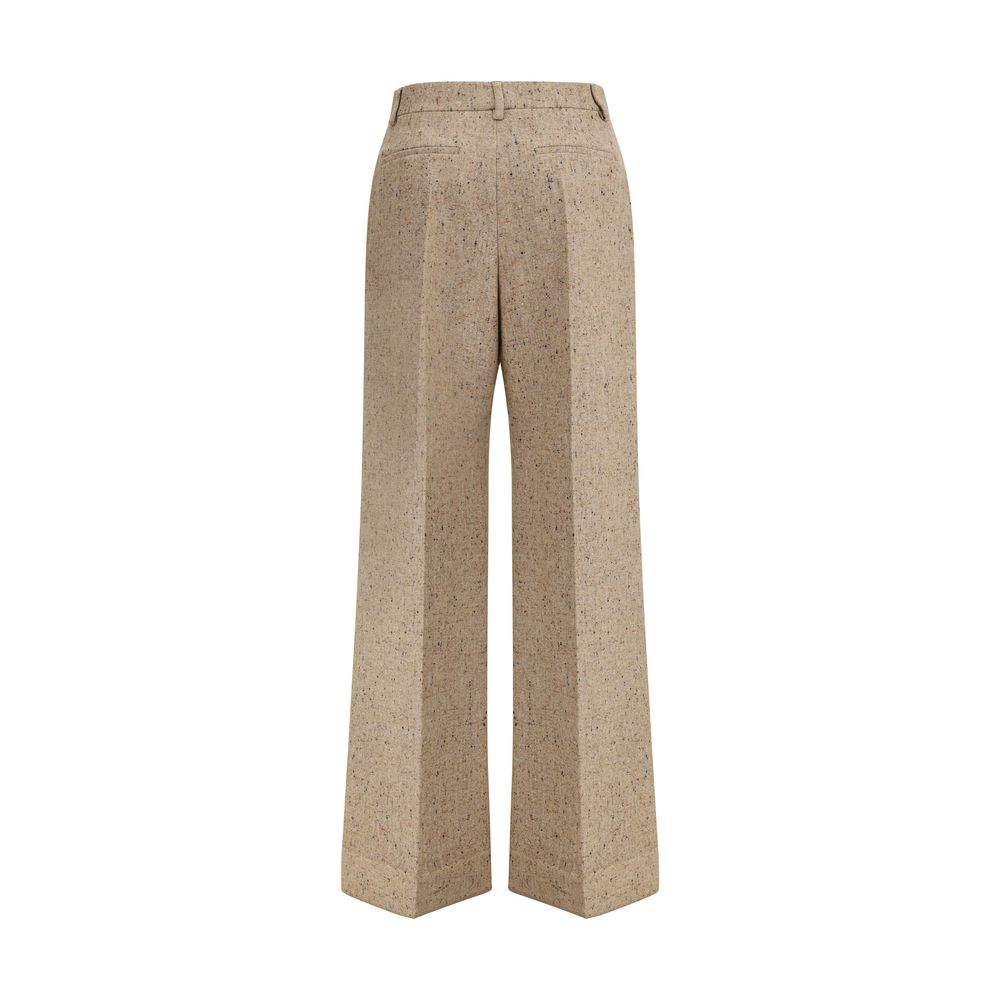 Valentino Beige Fleece Wool Casual Pants