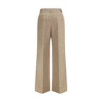 Valentino Beige Fleece Wool Casual Pants