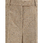 Valentino Beige Fleece Wool Casual Pants