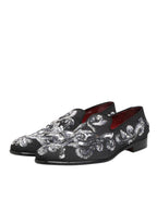 Dolce & Gabbana Black Silver Sequined Loafers Men Dress Shoes