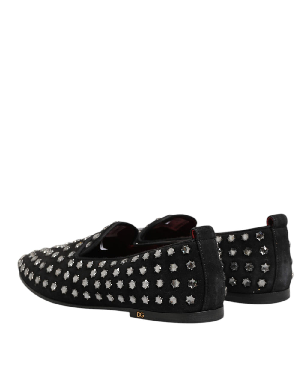 Dolce & Gabbana Black Crystal Embellished Loafers Dress Shoes