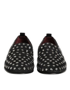 Dolce & Gabbana Black Crystal Embellished Loafers Dress Shoes