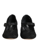 Dolce & Gabbana Black Vally Taormina Floral Lace Pumps Shoes