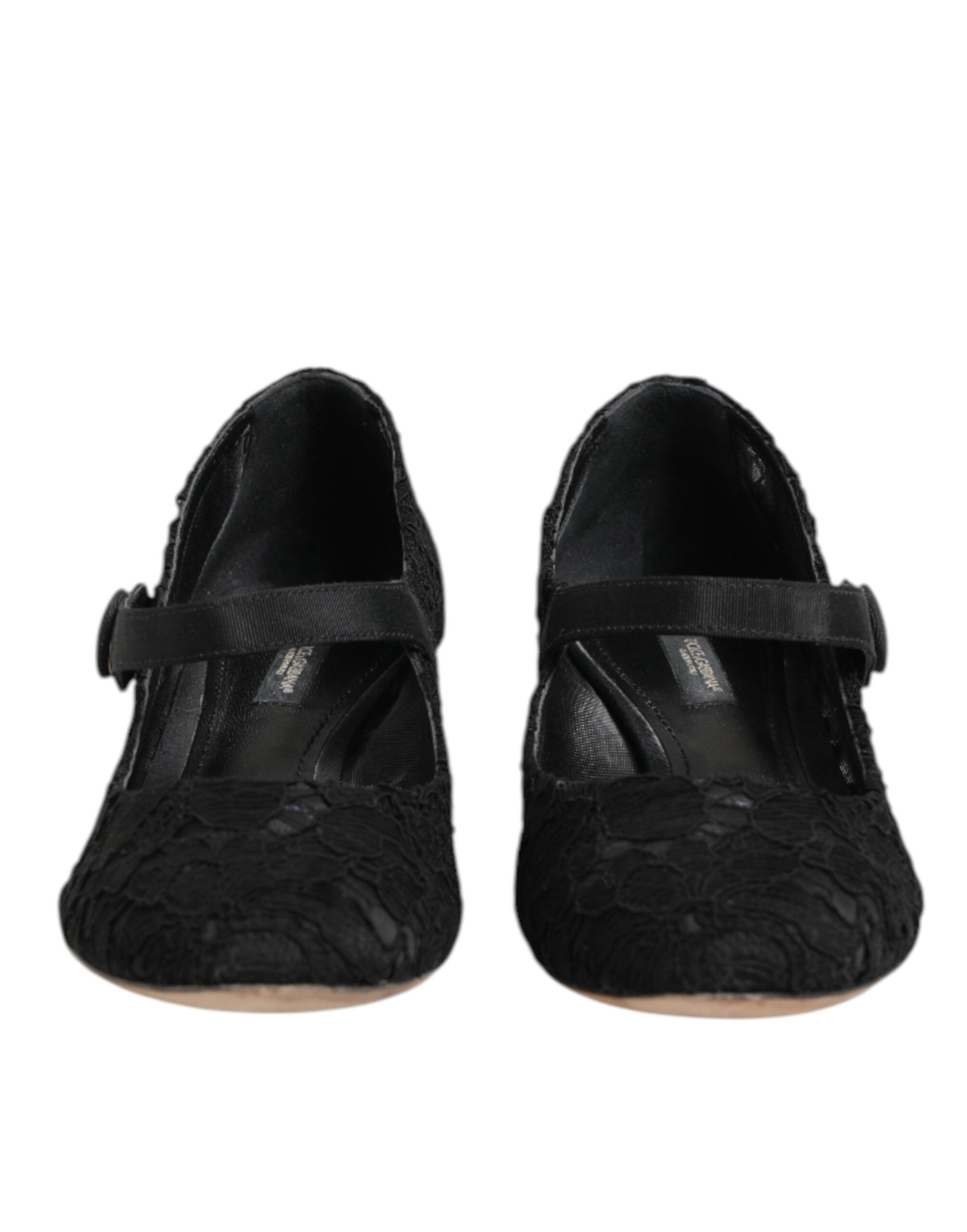 Dolce & Gabbana Black Vally Taormina Floral Lace Pumps Shoes